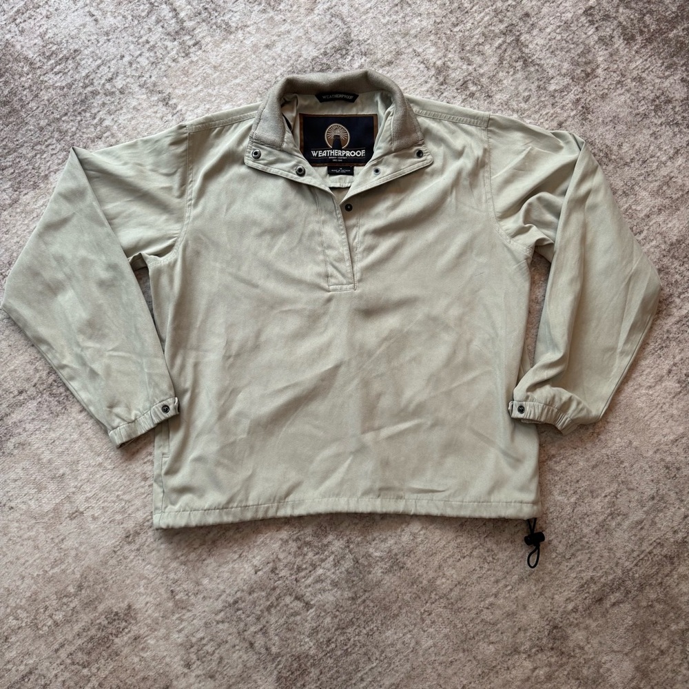Weatherproof Tan Mens 3/4 snap-up Jacket Medium
